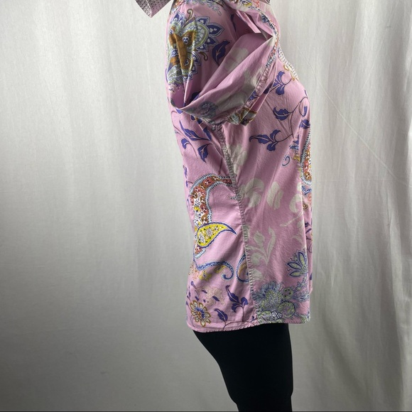 ETRO Paisley Print Long Sleeve Fitted Button Down Shirt 42 (US 6) - Picture 4 of 12